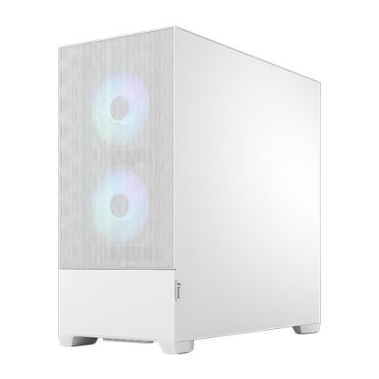 Fractal Design Pop Air RGB (White TG) Gaming Case w Clear Glass Window, ATX, Hexagonal Mesh Front, 3 RGB Fans & ARGB Controller