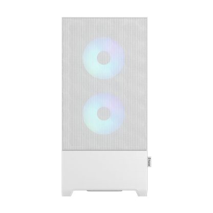 Fractal Design Pop Air RGB (White TG) Gaming Case w Clear Glass Window, ATX, Hexagonal Mesh Front, 3 RGB Fans & ARGB Controller
