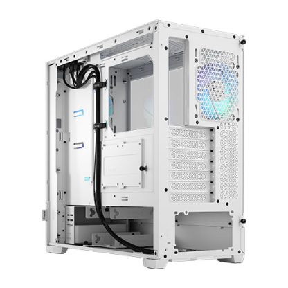 Fractal Design Pop Air RGB (White TG) Gaming Case w Clear Glass Window, ATX, Hexagonal Mesh Front, 3 RGB Fans & ARGB Controller