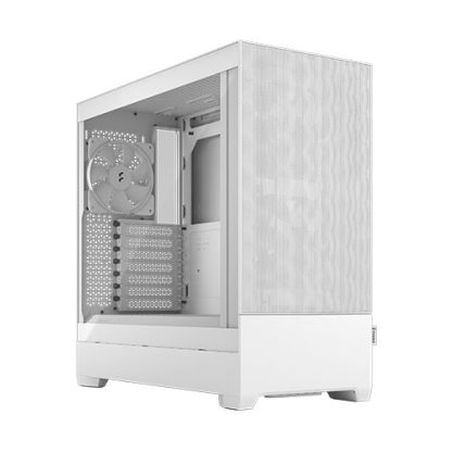 Fractal Design Pop Air (White TG) Gaming Case w Clear Glass Window, ATX, Hexagonal Mesh Front, 3 Fans