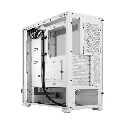 Fractal Design Pop Air (White TG) Gaming Case w Clear Glass Window, ATX, Hexagonal Mesh Front, 3 Fans