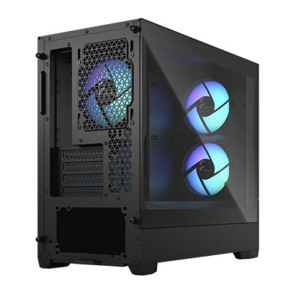 Fractal Design Pop Mini Air RGB (Black TG) Gaming Case w Clear Glass Window, Micro ATX, Hexagonal Mesh Front, 3 RGB Fans & ARGB Controller