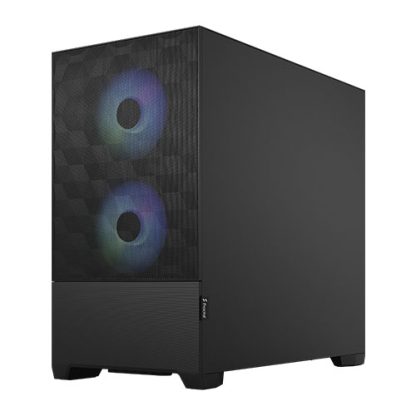 Fractal Design Pop Mini Air RGB (Black TG) Gaming Case w Clear Glass Window, Micro ATX, Hexagonal Mesh Front, 3 RGB Fans & ARGB Controller