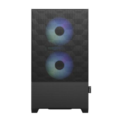 Fractal Design Pop Mini Air RGB (Black TG) Gaming Case w Clear Glass Window, Micro ATX, Hexagonal Mesh Front, 3 RGB Fans & ARGB Controller
