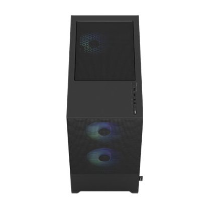 Fractal Design Pop Mini Air RGB (Black TG) Gaming Case w Clear Glass Window, Micro ATX, Hexagonal Mesh Front, 3 RGB Fans & ARGB Controller