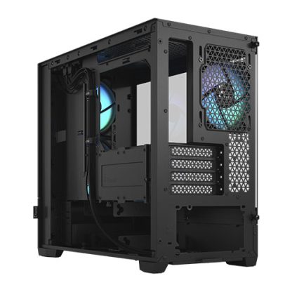 Fractal Design Pop Mini Air RGB (Black TG) Gaming Case w Clear Glass Window, Micro ATX, Hexagonal Mesh Front, 3 RGB Fans & ARGB Controller