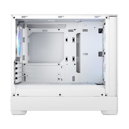 Fractal Design Pop Mini Air RGB (White TG) Gaming Case w Clear Glass Window, Micro ATX, Hexagonal Mesh Front, 3 RGB Fans & ARGB Controller