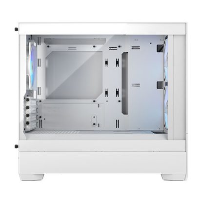 Fractal Design Pop Mini Air RGB (White TG) Gaming Case w Clear Glass Window, Micro ATX, Hexagonal Mesh Front, 3 RGB Fans & ARGB Controller