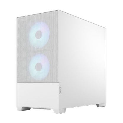 Fractal Design Pop Mini Air RGB (White TG) Gaming Case w Clear Glass Window, Micro ATX, Hexagonal Mesh Front, 3 RGB Fans & ARGB Controller
