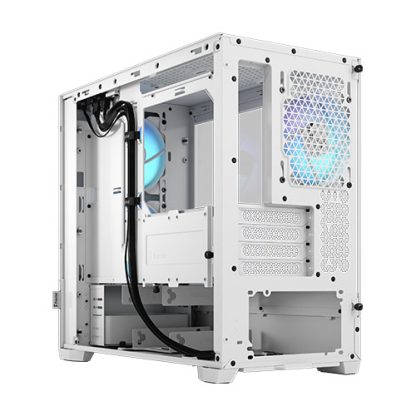 Fractal Design Pop Mini Air RGB (White TG) Gaming Case w Clear Glass Window, Micro ATX, Hexagonal Mesh Front, 3 RGB Fans & ARGB Controller