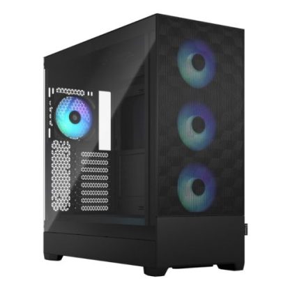 Fractal Design Pop XL Air RGB (Black TG) Gaming Case w Clear Glass Window, E-ATX, Hexagonal Mesh Front, 4 RGB Fans & RGB Controller