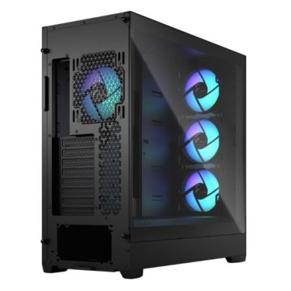 Fractal Design Pop XL Air RGB (Black TG) Gaming Case w Clear Glass Window, E-ATX, Hexagonal Mesh Front, 4 RGB Fans & RGB Controller