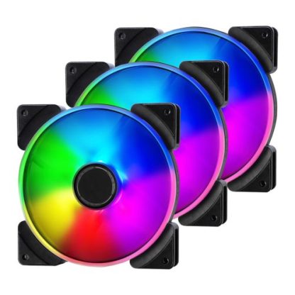 Fractal Design Prisma AL-14PWM 14cm ARGB Case Fans (3 Pack), 7 Blades, Long Life Sleeve Bearing, 500-1700 RPM, Black CF140-FRPRAL14PWM-3PK