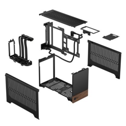 Fractal Design Terra Graphite SFF PC Case, Mini ITX, Walnut Front, Anodized Aluminium Exterior, 322mm GPU Support, Requires SFX-SFX-L PSU,