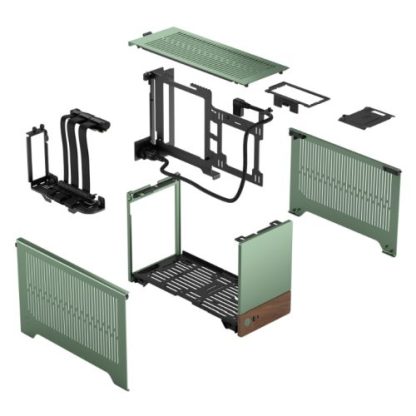 Fractal Design Terra Jade SFF PC Case, Mini ITX, Walnut Front, Anodized Aluminium Exterior, 322mm GPU Support, Requires SFX/SFX-L PSU, USB-C