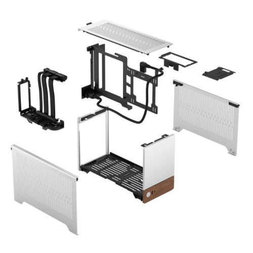 Fractal Design Terra Silver SFF PC Case, Mini ITX, Walnut Front, Anodized Aluminium Exterior, 322mm GPU Support, Requires SFX/SFX-L PSU, USB-C