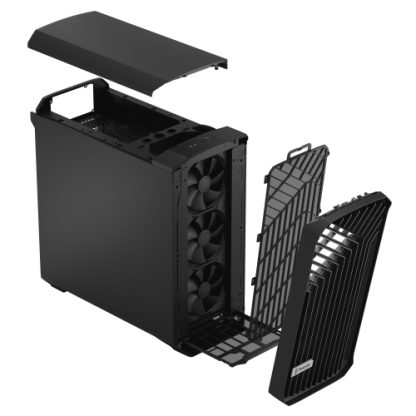 Fractal Design Torrent (Black Solid) Gaming Case, E-ATX, 5 Fans, Fan Hub, Front Grille, USB-C