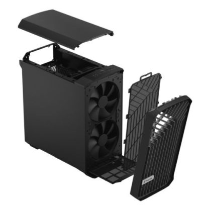 Fractal Design Torrent Compact (Black Solid) Gaming Case, E-ATX, 2 Fans, Fan Hub, Front Grille, USB-C