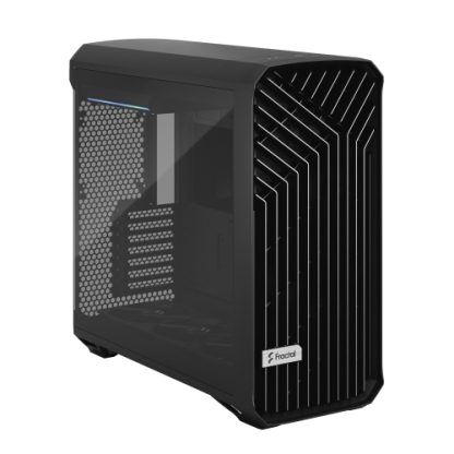 Fractal Design Torrent (Light TG) Gaming Case w/ Light Tint Glass Windows, E-ATX, 5 Fans, Fan Hub, RGB Strip on PSU Shroud, Front Grille, USB-C