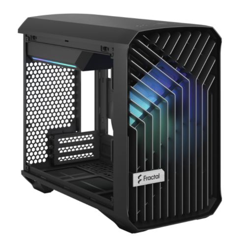 Fractal Design Torrent Nano (Light TG RGB) Case w/ Light Tint Glass Windows, Mini ITX, 1 RGB Fan, ATX PSU & 335mm GPU Support, 280mm Watercooling, RGB Strip, Front Grille, USB-C