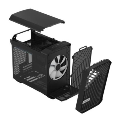 Fractal Design Torrent Nano (Light TG RGB) Case w Light Tint Glass Windows, Mini ITX, 1 RGB Fan, ATX PSU & 335mm GPU Support, 280mm Watercooling, RGB Strip, Front Grille, USB-C