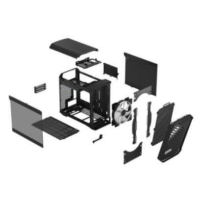Fractal Design Torrent Nano (Light TG RGB) Case w Light Tint Glass Windows, Mini ITX, 1 RGB Fan, ATX PSU & 335mm GPU Support, 280mm Watercooling, RGB Strip, Front Grille, USB-C