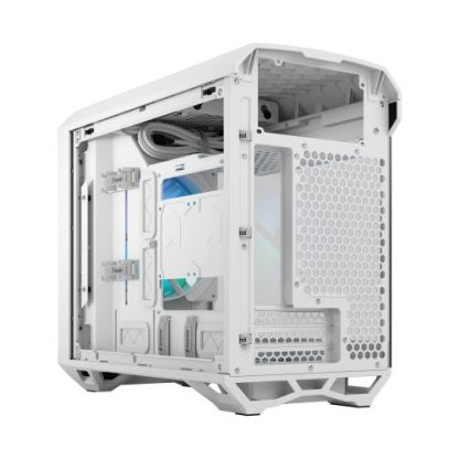 Fractal Design Torrent Nano (Light TG RGB White) Case w/ Light Tint Glass Window, Mini ITX, 1 RGB Fan, ATX PSU & 335mm GPU Support, 280mm Watercooling, RGB Strip, Front Grille, USB-C