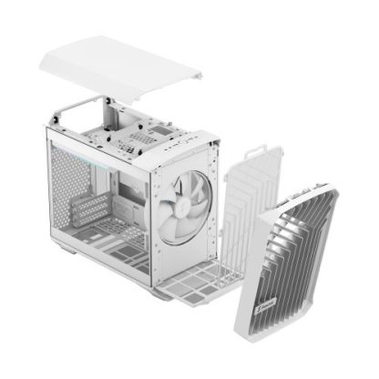 Fractal Design Torrent Nano (Light TG RGB White) Case w/ Light Tint Glass Window, Mini ITX, 1 RGB Fan, ATX PSU & 335mm GPU Support, 280mm Watercooling, RGB Strip, Front Grille, USB-C
