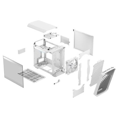 Fractal Design Torrent Nano (Light TG RGB White) Case w/ Light Tint Glass Window, Mini ITX, 1 RGB Fan, ATX PSU & 335mm GPU Support, 280mm Watercooling, RGB Strip, Front Grille, USB-C