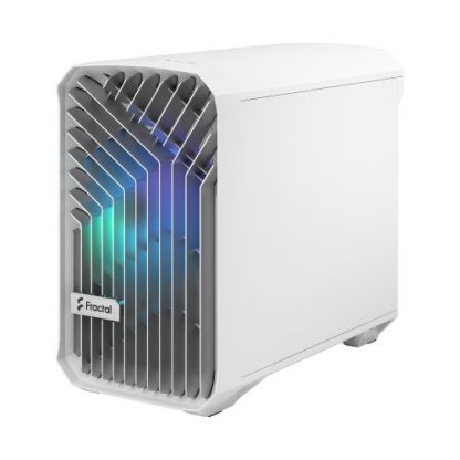 Fractal Design Torrent Nano (Light TG RGB White) Case w/ Light Tint Glass Window, Mini ITX, 1 RGB Fan, ATX PSU & 335mm GPU Support, 280mm Watercooling, RGB Strip, Front Grille, USB-C
