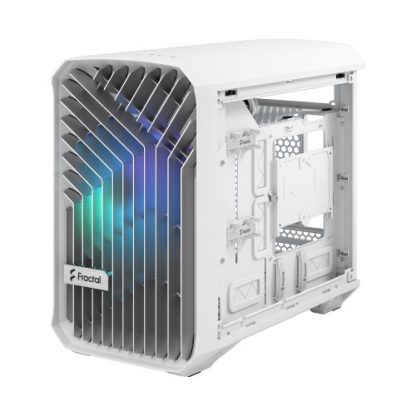 Fractal Design Torrent Nano (Light TG RGB White) Case w/ Light Tint Glass Window, Mini ITX, 1 RGB Fan, ATX PSU & 335mm GPU Support, 280mm Watercooling, RGB Strip, Front Grille, USB-C