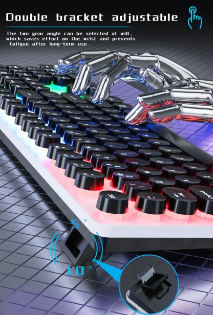 H300 punk round keycap game office dazzle colour lights keyboard Skylion Responsive noiseless - Image 4