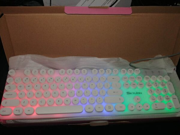 H300 punk round keycap game office dazzle colour lights keyboard Skylion Responsive noiseless - Image 2