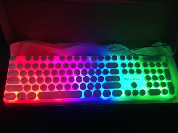 H300 punk round keycap game office dazzle colour lights keyboard Skylion Responsive noiseless - Image 6