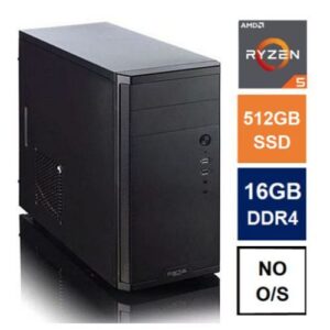MATX Tower PC, Fractal Core 1100 Case, Ryzen 5 5600G, 16GB 3200MHz, 512GB SSD, Bequiet 550W, No Optical, KB & Mouse, No Operating System