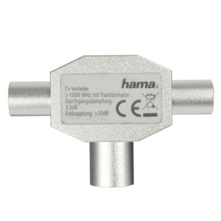 Hama Antenna Splitter, Coax Female to 2x Coax Male, Metal