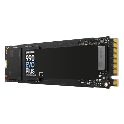 Samsung 1TB 990 EVO PLUS M.2 NVMe Gen4/5 SSD, M.2 2280, PCIe 4.0/5.0 x2, V-NAND, R/W 7150/6300 MB/s, 850K/1350K IOPS