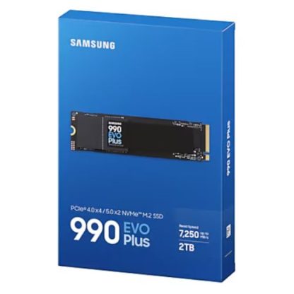 Samsung 2TB 990 EVO PLUS M.2 NVMe Gen4 5 SSD, M.2 2280, PCIe 4.0 5.0 x2, V-NAND, RW 7250 6300 MBs, 1000K 1350K