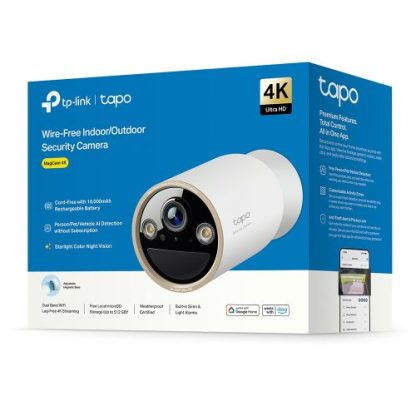 TP-LINK (TAPO C460) Smart Battery-Powered 4K Outdoor Security Camera, 10000mAh Battery, Colour Night Vision, AI Detection, Alarms, 2-Way Audio, No Hub Required