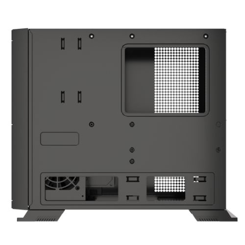 Vida Commerce Micro ATX SFF Desktop Office Case with a 300W PSU, High Airflow, Card Reader, USB-C, Black