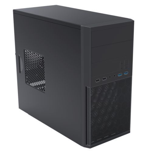Vida Corporate Black Office Case, Micro ATX, 12cm Fan, Mesh Front