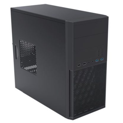 Vida Corporate Black Office Case with a 500W PSU, Micro ATX, 12cm Fan, Mesh Front