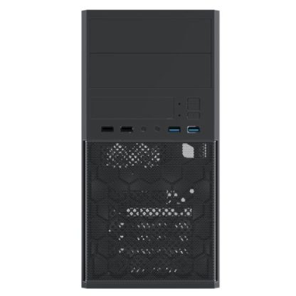 Vida Corporate Black Office Case with a 500W PSU, Micro ATX, 12cm Fan, Mesh Front