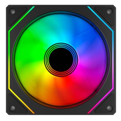 Vida Infinity02 12cm ARGB PWM Case Fan, Hydraulic Bearing, Infinity Mirror Effect on Centre & Sides, 800-1800 RPM, Black