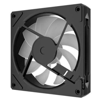 Vida Infinity02 12cm ARGB PWM Case Fan, Hydraulic Bearing, Infinity Mirror Effect on Centre & Sides, 800-1800 RPM, Black