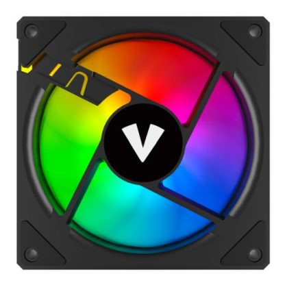 Vida Infinity02 Reverse Blade12cm ARGB PWM Case Fan, Hydraulic Bearing, Infinity Mirror Effect on Centre & Sides, 800-1800 RPM, Black
