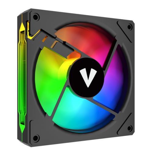 Vida Infinity02 Reverse Blade12cm ARGB PWM Case Fan, Hydraulic Bearing, Infinity Mirror Effect on Centre & Sides, 800-1800 RPM, Black