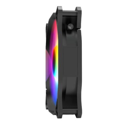 Vida Pulsar 12cm ARGB Fan for Vida GENESIS & TYPHOON Cases, 9 LEDs, Hydraulic Bearing, 1200 RPM, 4-pin (Daisy Chain Header), Black