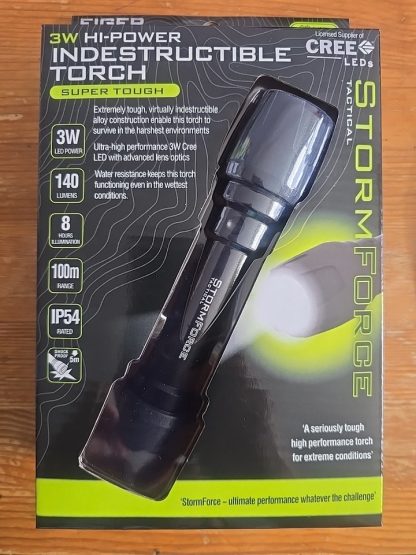 3W Led Indestructible Torch Super Tough Ip54 140 Lumens.