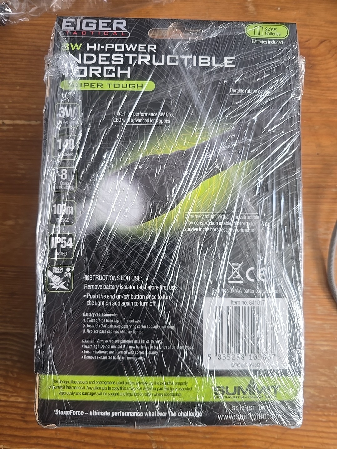 3W Led Indestructible Torch Super Tough Ip54 140 Lumens